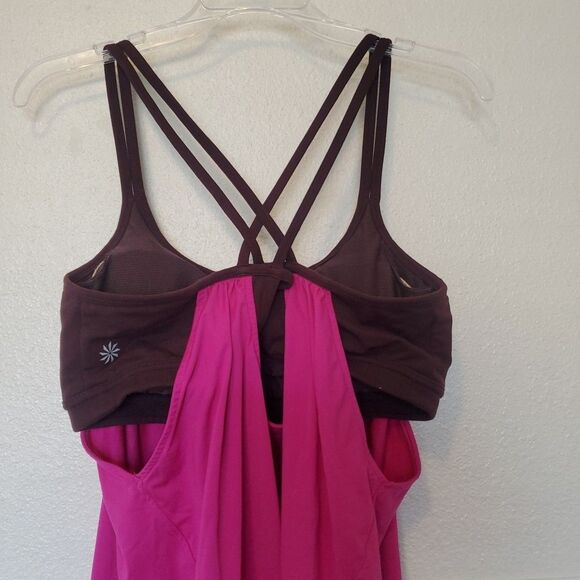Athleta Tank Top Hidden Agenda Tank Top Berry Currant Size L Pink Brown - Picture 8 of 13